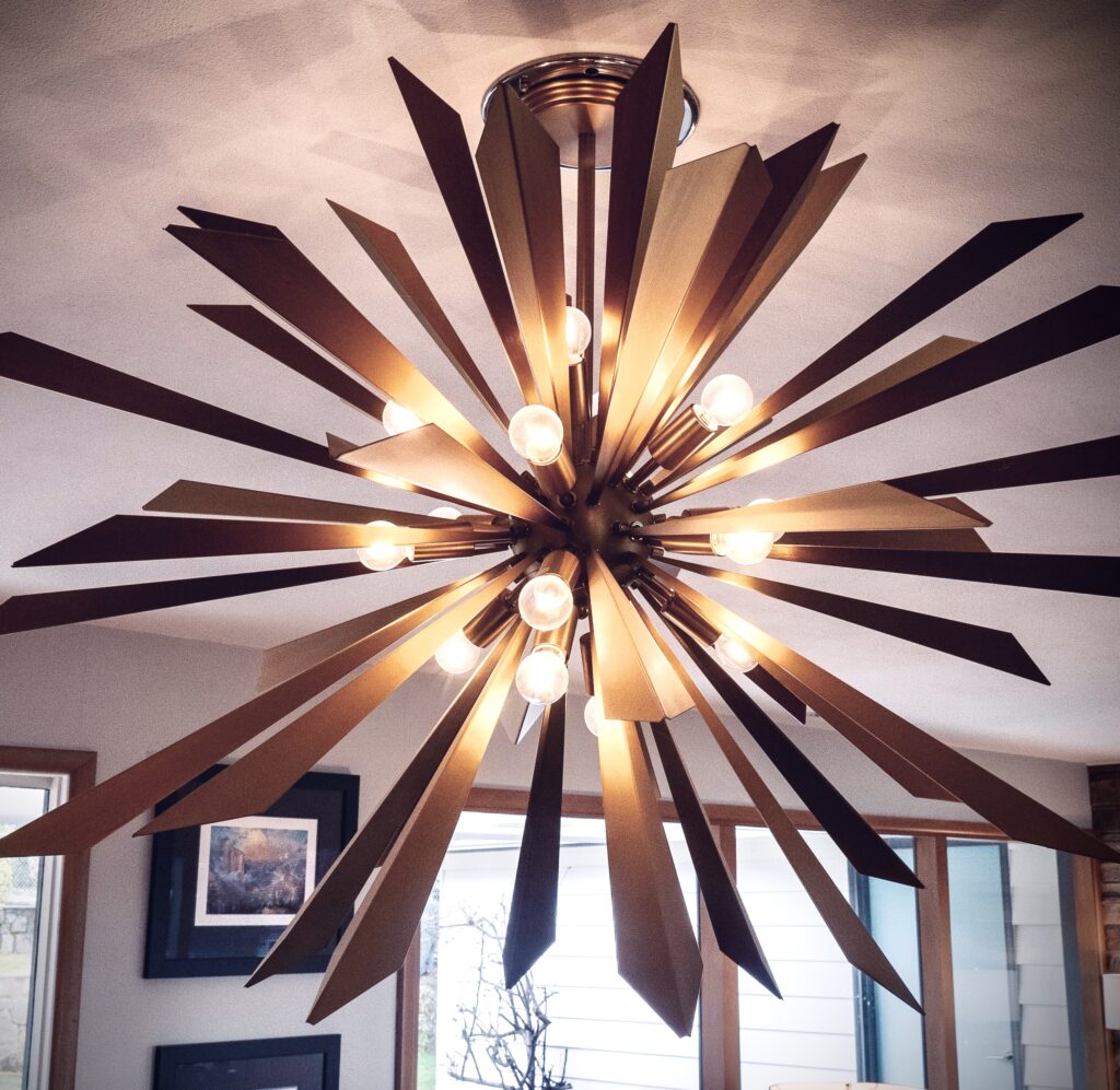 Large dining room light designed like a star